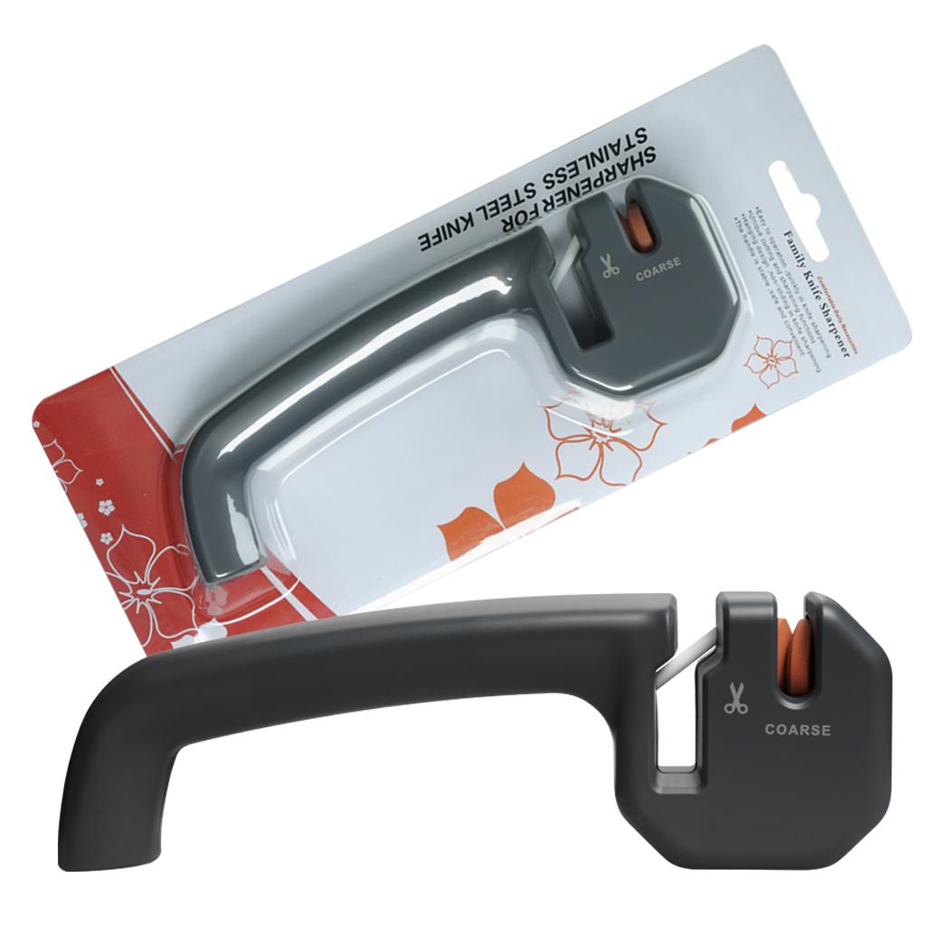 

Household Handheld Sharpening Tool Suitable for Kitchen Knives and Scissors Care Double Slot Kitchen Knife Care Device with Anti Slip Base