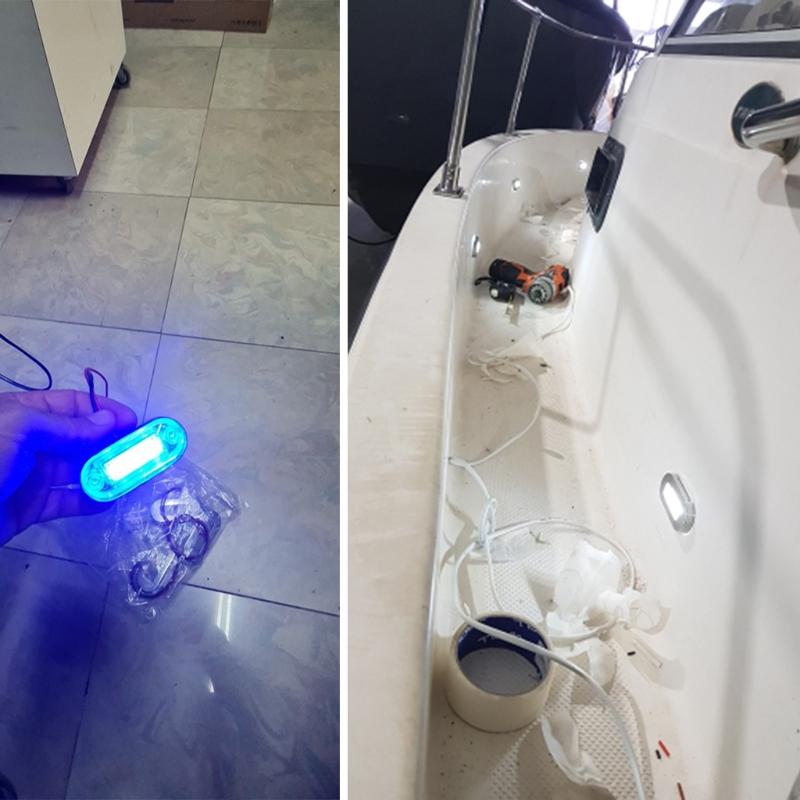 4 Pack 12V Boat Courtesy Lights LED Stair Deck Stern Light Waterproof Turn Signal Indicator Yacht Tail Lamp Marine Light