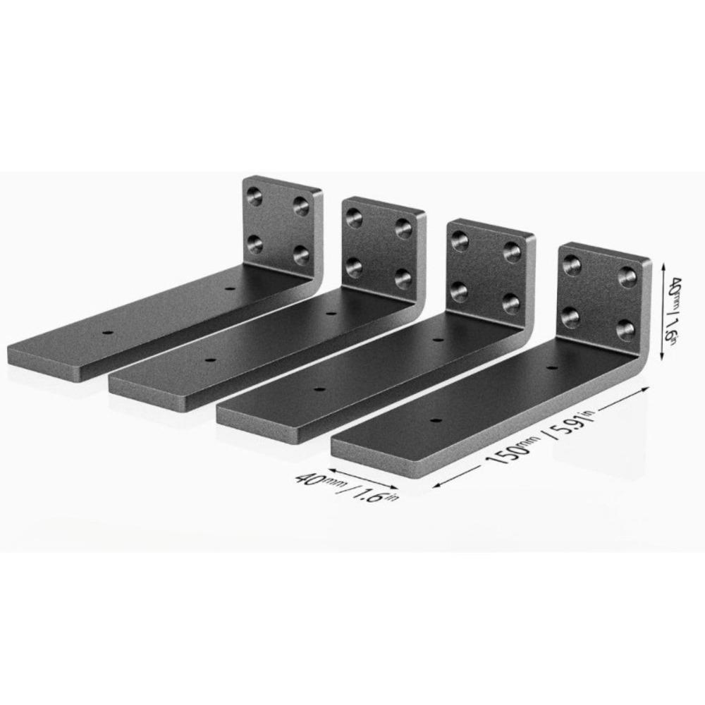

4PCS Heavy Duty Metal Shelf Bracket, Modern Black Matte Design, Easy Installation, Stable Support for Home Shelves Furniture 15.9Inch