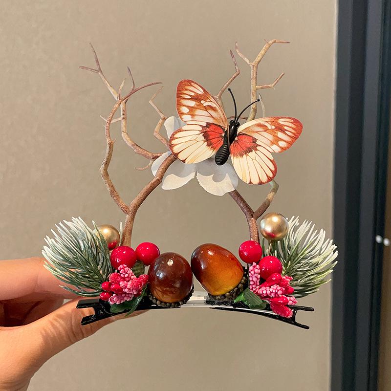 Festliche 2025 Geweih Haarspangen - Niedlicher Rentier Kopfschmuck & Haarnadeln für Weihnachten