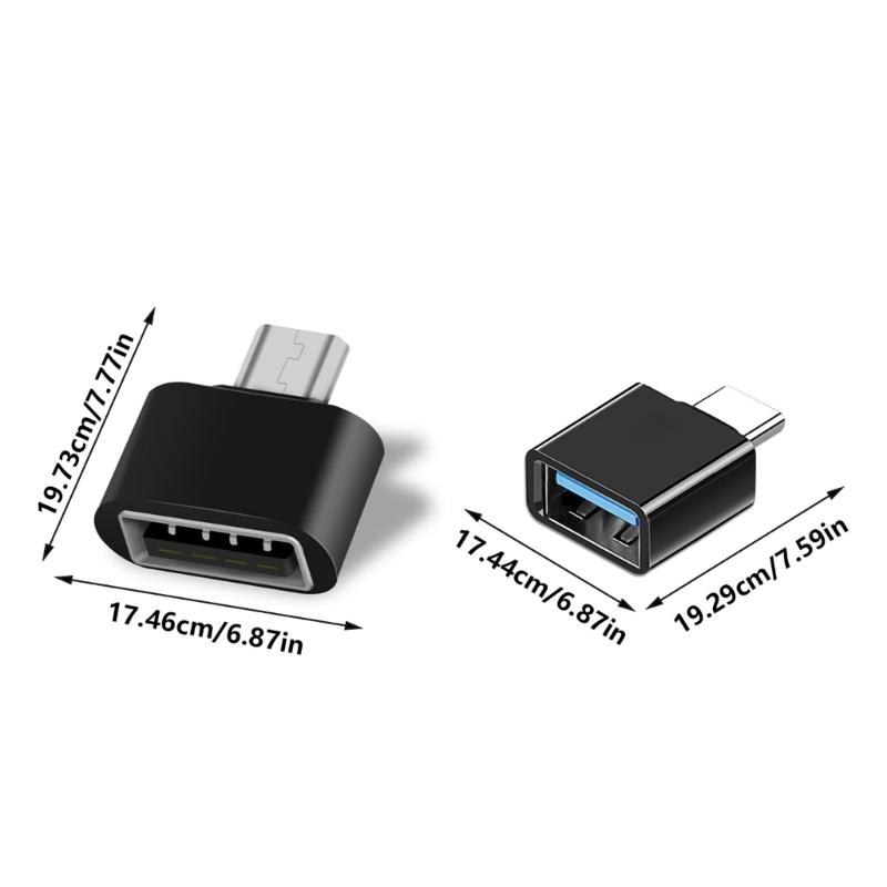 Fast Speed USB 2.0 A To MicroUSB Type C Converters 480Mbps Data Transfer Supports OTG Function for Various Devices