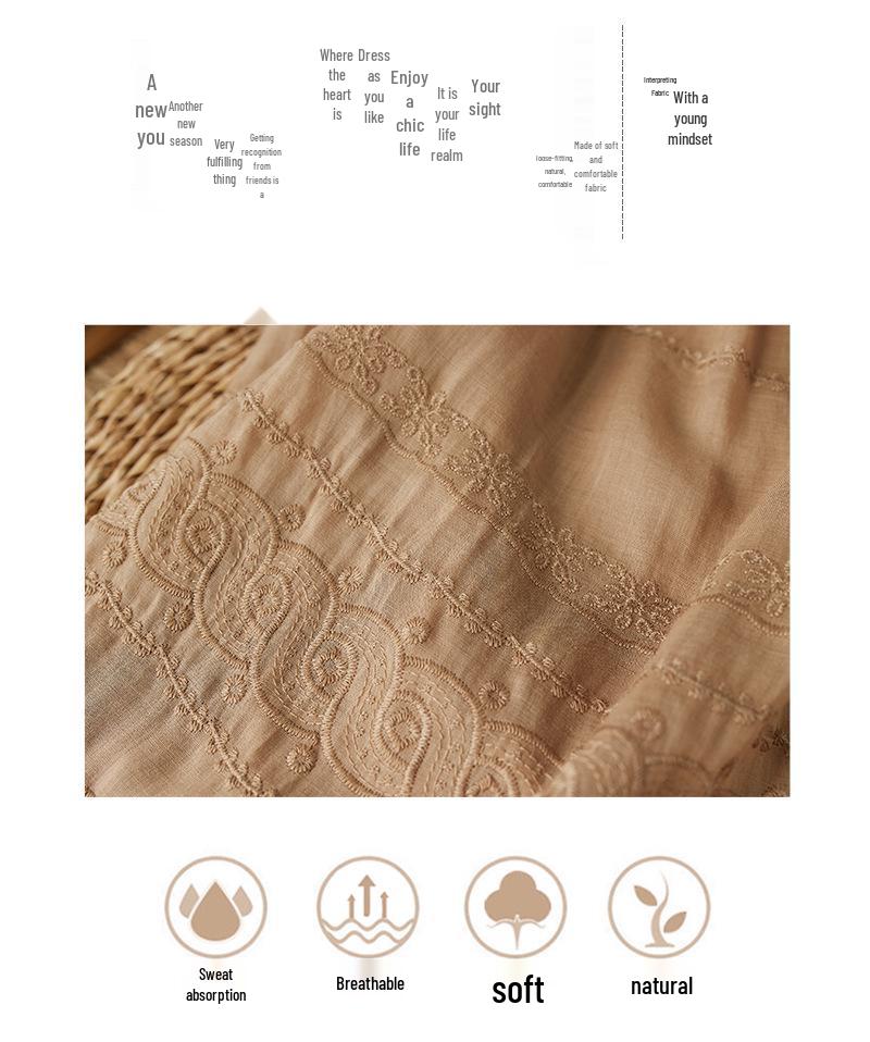 Retro Embroidered Sleeveless Ramie Top - Thin, Breathable, Versatile Summer Base Layer Vest for Women