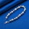 925 Sterling Silver 8-inch Exquisite Bead Bracelet, Fashionable Women's Wedding Party Accessories, Jewelry