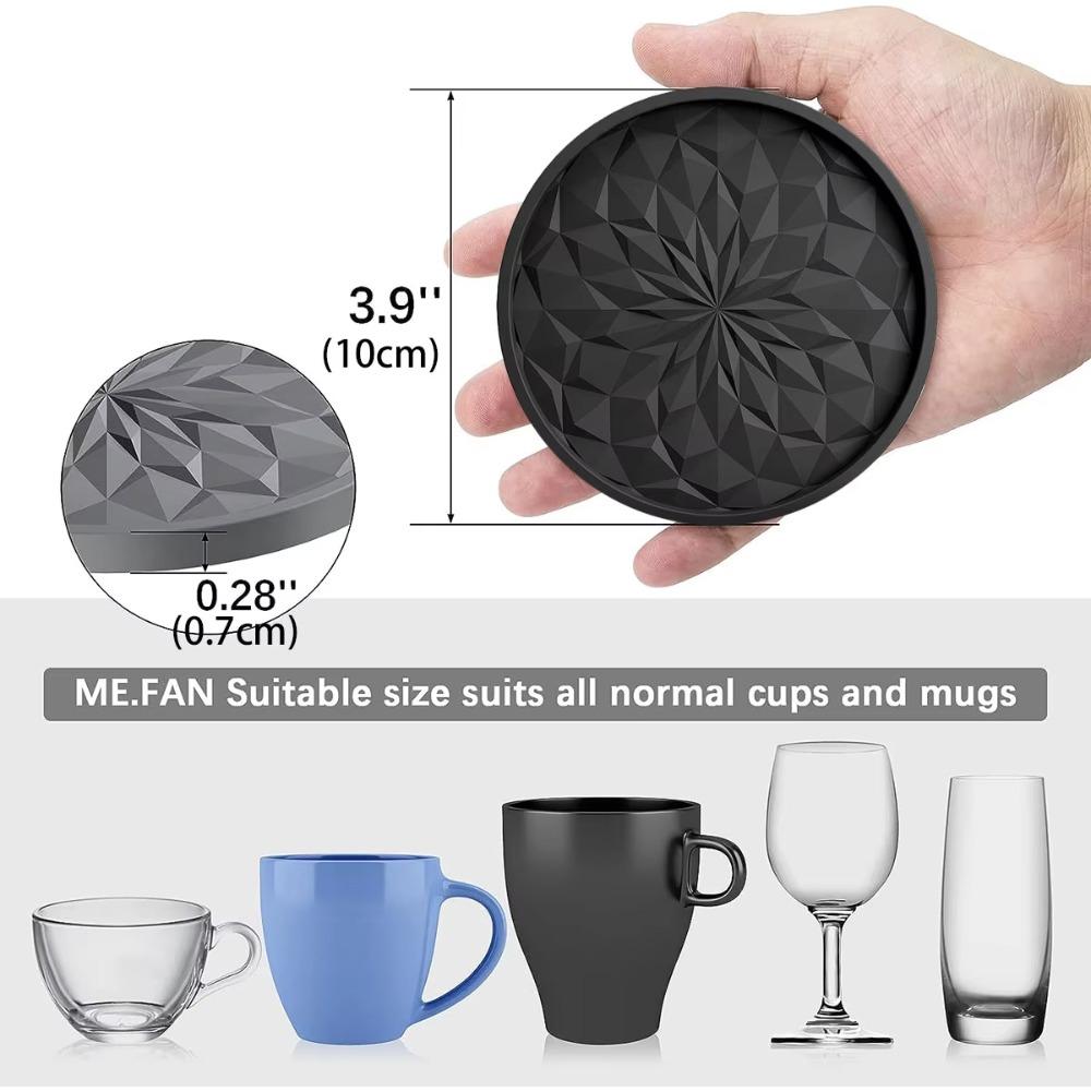 6/10Pcs Silicone Drink Coaster Set Tabletop Protection Tea Mats Placemats Cup Pads  Hotel Restaurant