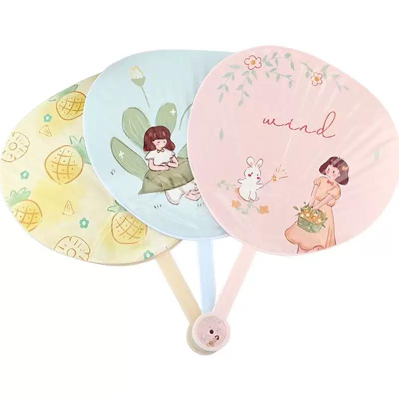 Durable Summer Fan for Children and Babies, Plastic Hand-Held Fan for Home Use, Cartoon Fan, 2025 New Model, Palm Leaf Fan