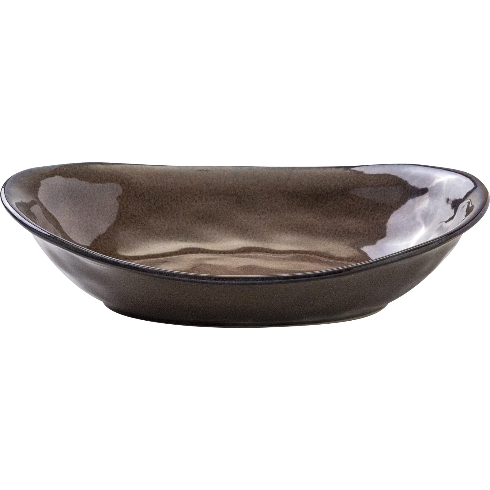 

Marusan Kondo Mino Ware fave 240cm Deep Brown Plate,