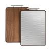 Double-sided Solid Wood Cutting Board Non Slip Wooden Stainless Steel Cutting Board Antibacterial Vegetable Cutting Board