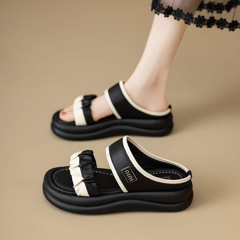 Skirt summer soft sole outer wear pregnant women non-slip slippers new French not tired fairy beach sandals