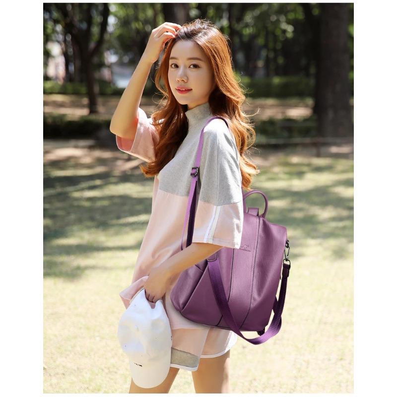 Anti-theft Leather Backpack Women Vintage Shoulder Bag Ladies High Capacity Travel Backpack School Bags Girls
