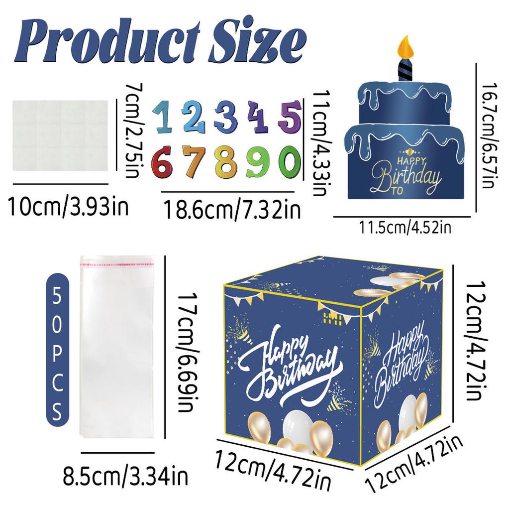 Blue Number Birthday Celebration Gift Box For Birthdays And Holiday Festivities
