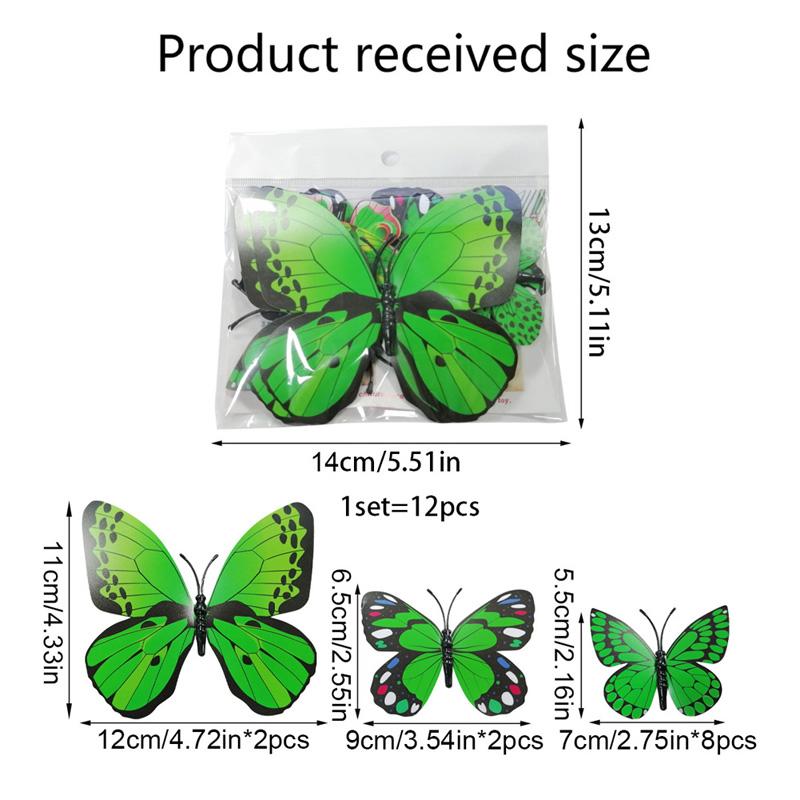 12Pcs/Set Multi Color Butterfly Wall Sticker Living Room Bedroom Decor For Wedding Decoration Butterflies Home Beautify Decals