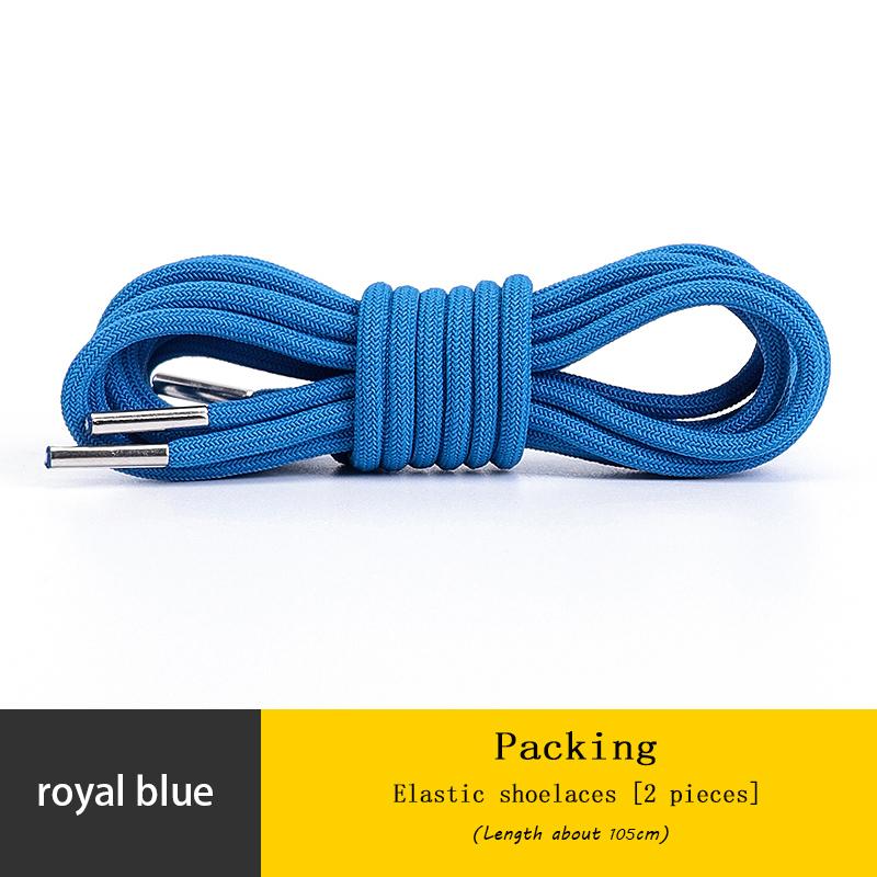 Ronde Elastische Schoenveters voor Sneakers Metalen Kop Schoenveters Outdoor Vrijetijds Schoenveters voor Vrouwen Mannen Schoenveters Accessoires 1 Paar blue