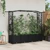 Elevated Planter with Trellis and Hanging Roof Black 204 x 40 x 141 cm PP