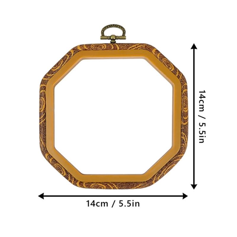 Imitierter Holz Stickrahmen Achteckiger Stickrahmen Achteckiger Rahmen für Handwerk Stickereien Nadelarbeiten Sticken