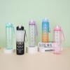 Gradient Color Large Capacity Leakproof Sports Water Bottle with Straw