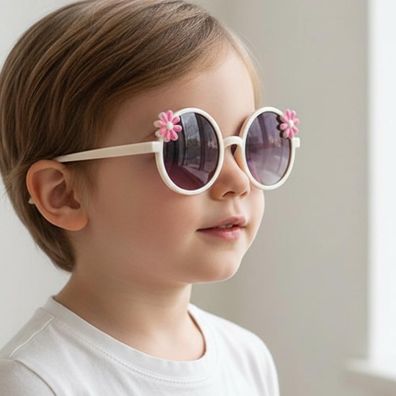 Internet Famous Girls Sunglasses With 3D Floral Decoration Gradient Lenses Uv400 Protection Cute Sunglasses For Girls. 2344