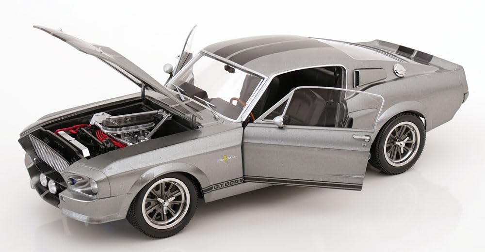 FREESTYLE KK Scale 1/12 Scale Ford Mustang Shelby GT500 Eleanor 1967 Gray Metallic/Black Finished Model (KKDC120171)