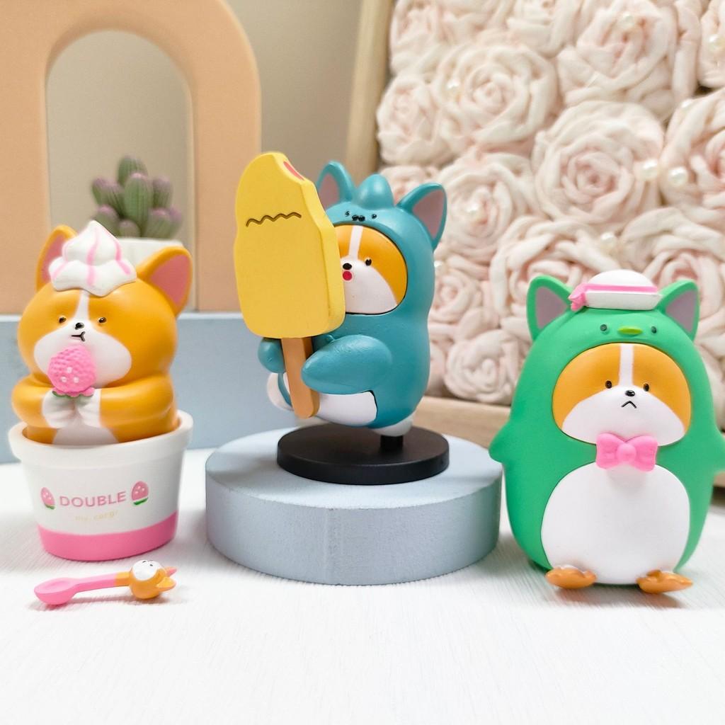 Fun Shiba Inu Corgi Figurine Playful Pvc Design For Desk And Car Accessories