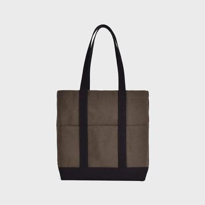 Juno Canvas Tote Bag (Khaki/Black)