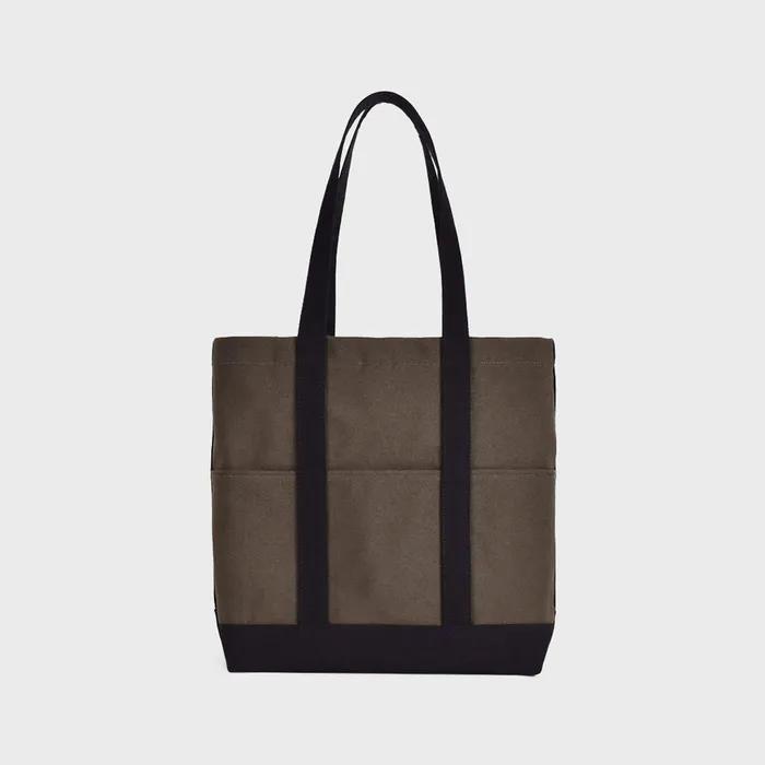 Juno Canvas Tote Bag (Khaki/Black)