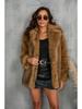 2024 European & American Women's Autumn/Winter Faux Fur Collar Coat