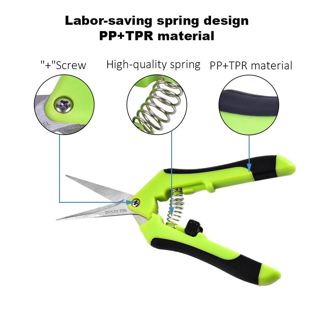 1PCS Bud Trimming Scissors Professional Stainless Steel Gardening Hand Pruners Micro-Tip Pruning Snips with Straight Blades for Herb Plants Flowers
