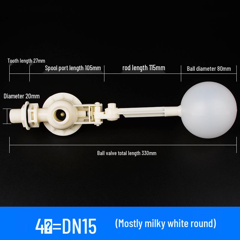 Adjustable Transparent Plastic Float Valve for Water Tanks - Install At Any Angle