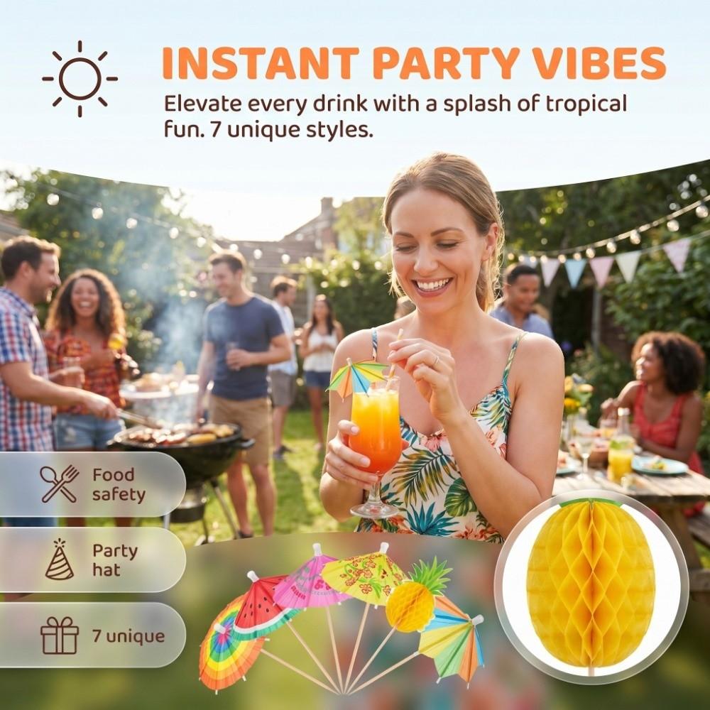 50Pcs Colorful Paper Cocktail Picks Mini Cocktail Drink Umbrellas Party Decorations