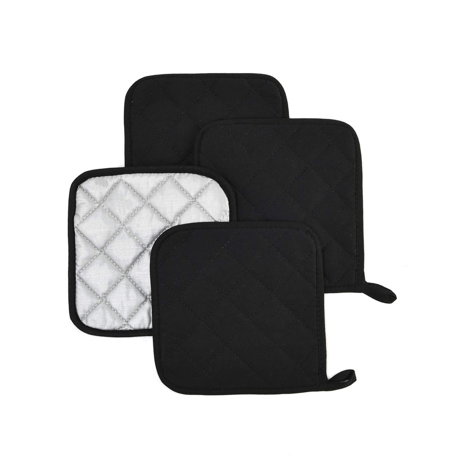 

1pc Pot Holders Heat Resistant Potholders Cotton Hot Pad Firm Grip Pot Holders Dining Table Mat Pot Holders Set Kitchen Tool чорний