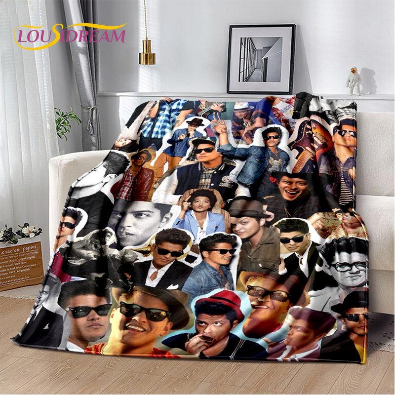 3D HD Bruno Mars Sänger Star Weiche Plüschdecke, Flanelldecke Überwurfdecke für Wohnzimmer Schlafzimmer Bett Sofa Picknick Abdeckung Kinder