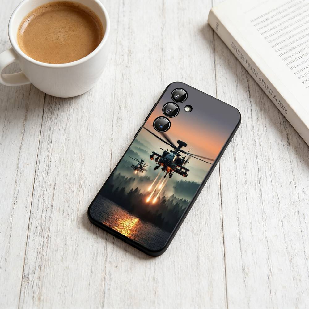 H-Helicopter Phone Case For Samsung Galaxy A73,A72,A71,A70,A53,A52,A51,Soft Silicone Black Cover