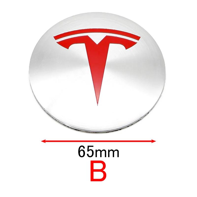 4Pc 65mm Car Wheel Hub Center Caps Emblem Stickers for Tesla Model 3 Y S X Roadster Hub Cap Center Cap Logo Sticker High Quality