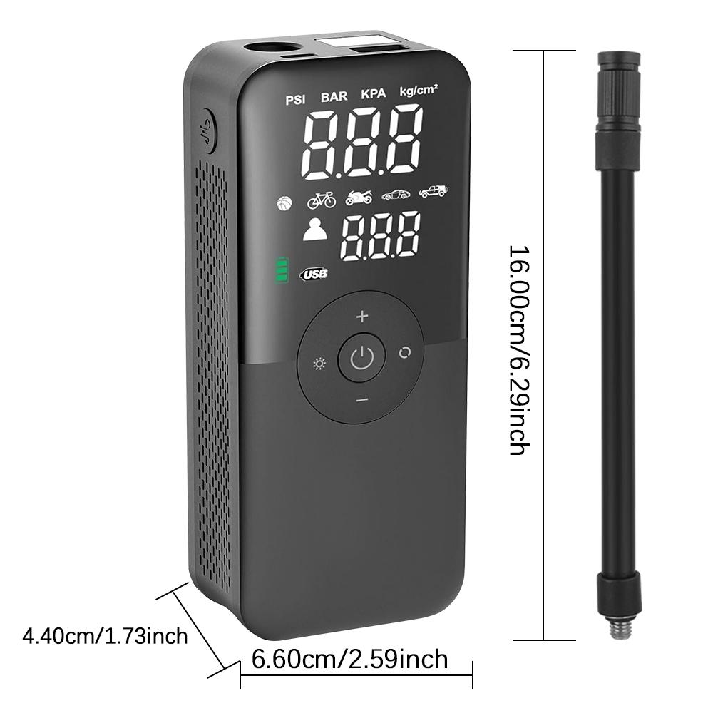 Cordless Car Tyre Inflator Portable Compressor For Motocycle Bicycle Balls Rechargeable Air Pump Digital Tire Inflator