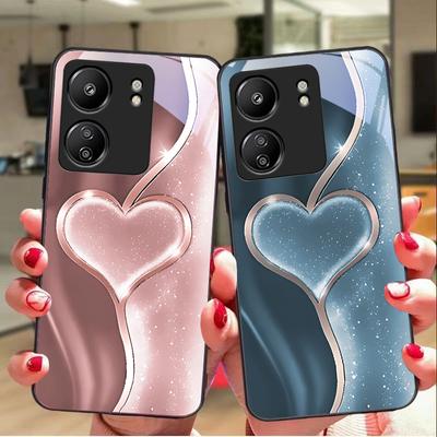 Gradual Love Big Für Xiaomi Redmi 13C Note13 12 Pro Plus 5G Note 9 13T Pro POCO X6 F5 F6 Schwarz Gehärtetes Glas Handyhülle