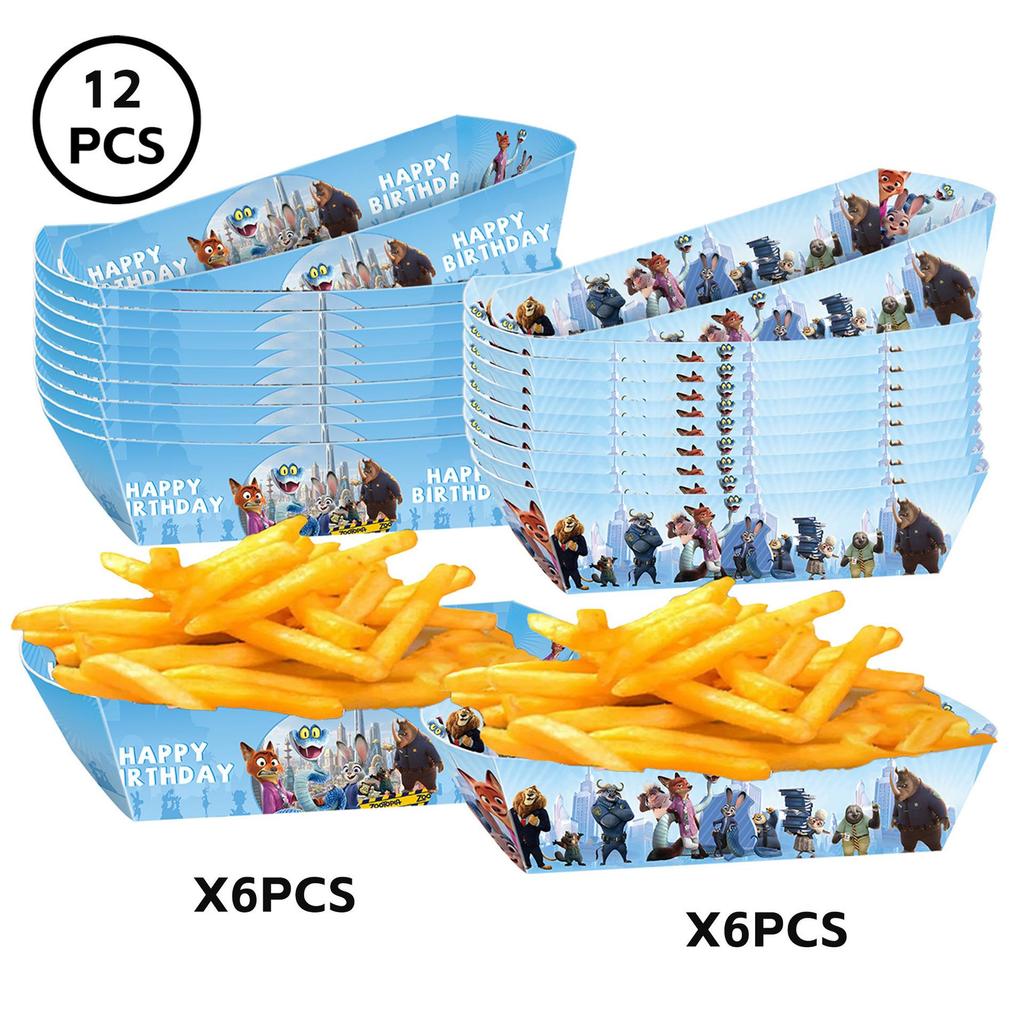 Zootopia 2 Birthday Party Decorations: Pull Flags, Plates, Cups, Napkins, Tablecloth