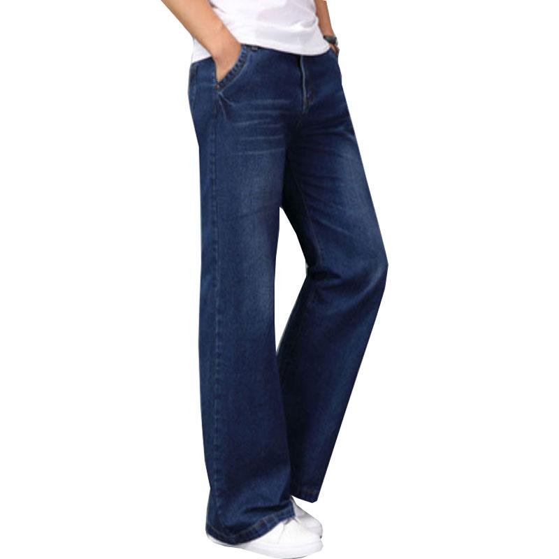 

Мужские джинсы клеш большого размера, буткат, клеш, свободного кроя, средней посадки, темно-синие джинсы 40 темно-синий