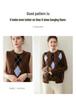 Women's Knitted Cashmere Diamond Pattern Sleeveless Vest - Autumn Winter Loose Fit Shawl Style Wool Outerwear.