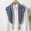 Silk scarf women's spring and autumn Korean version versatile black triangular scarf triangular shawl with knotted scarf scarf women's waist seal
