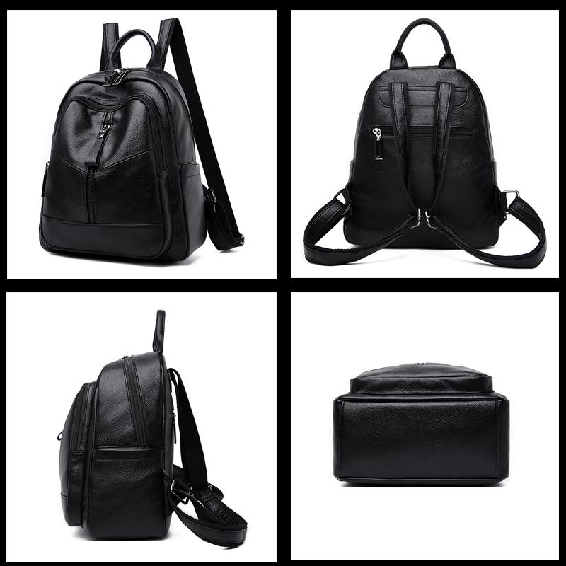 Luxury Soft Leather Women's Backpack - Large Capacity Travel Daypack & School Bag for Girls