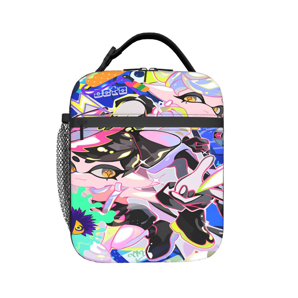 Splatoons Shoot Lunch Bag Portable Lunch Box Child School Print Cooler Bag Fun Oxford Thermal Tote Handbags