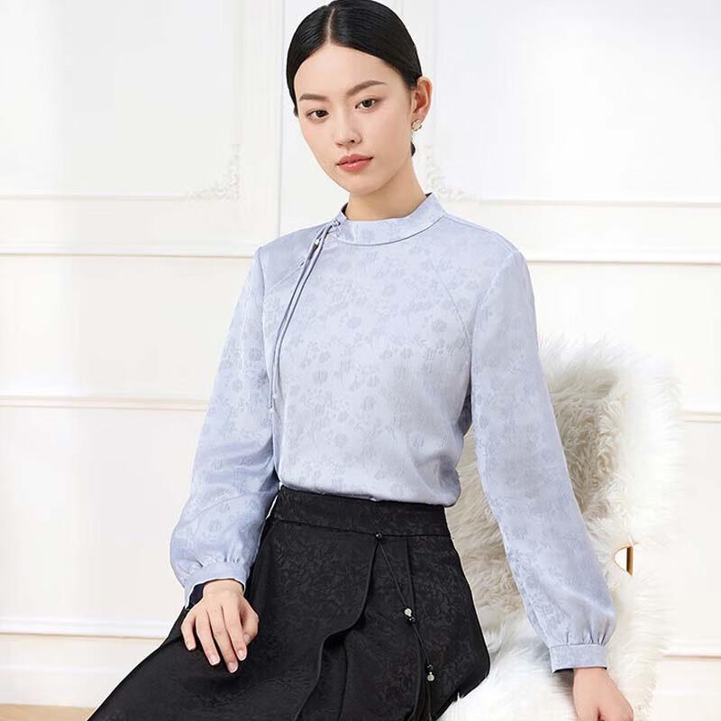 JESSIE Women s New Chinese Style Stand Collar Blouse L