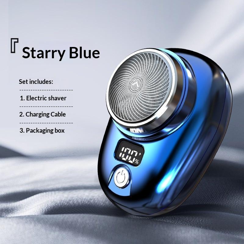New shaver mini shaver electric rechargeable men's portable LCD razor double head two head beard knife