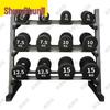 Commercial Rubber Fixed Dumbbell Set with Rack