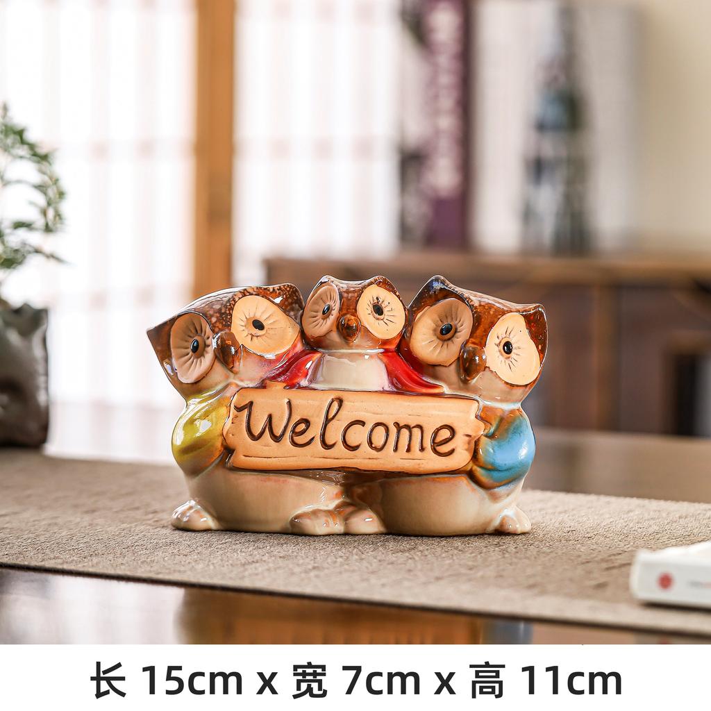 Jingdezhen Creative Ceramic Ornament Desktop Simplicity Niche Cute Porcelain Living Room High End Small Decoration