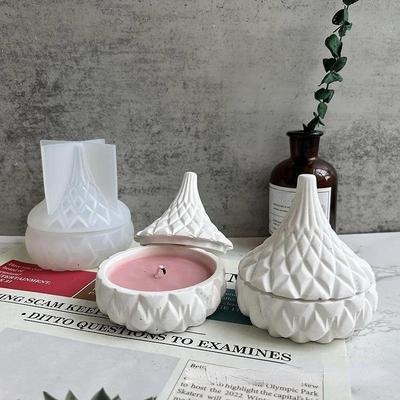 DIY Handgemachte Gips Kerzenbecher Form Harz Beton Aufbewahrungsbox Herstellung Silikonform Tropfenform Geschenkbox Pflanzgefäß Handwerk Form Werkzeug