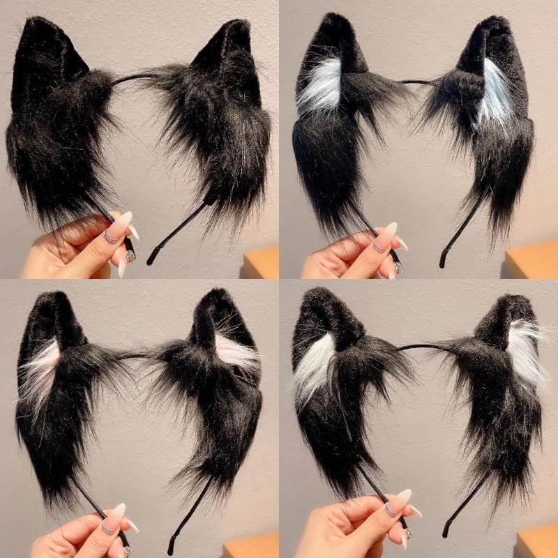 Kawaii Cat Ear Headband Cute Plush Hairband Holiday Dress Up Christmas Animal Ear Hoop Children's Hair Accessories Cosplay Gifts