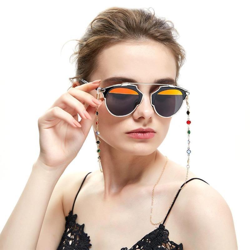 Mode Brillen Kristallkette Damen Herren Brillen Zubehör Sonnenbrillen Halskette Brillenband (Brille nicht enthalten)