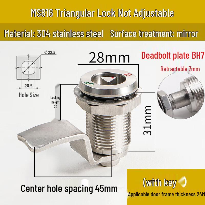 Langsai Zebo MS816 Stainless Steel Compression Cam Lock with Retractable Handle