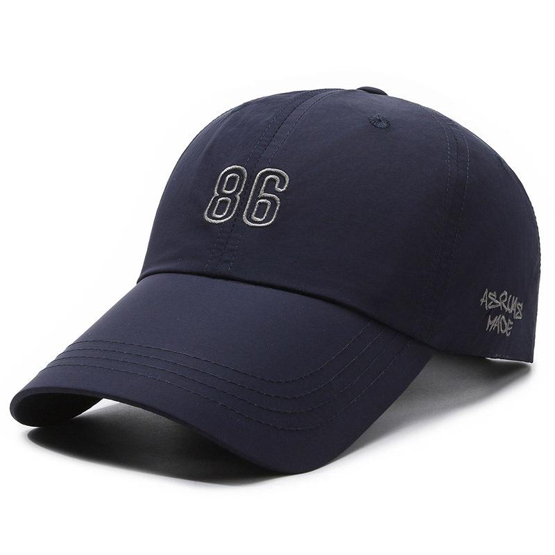 Summer Quick-Dry Breathable Mesh Embroidered Sun-Protective 6-Panel Adjustable Baseball Cap Visor Alphanumeric Text for Running