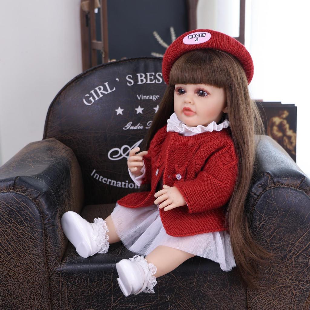 KEIUMI 55 Cm Baby Reborn Doll Full Body Silicone Vinyl Realistic Girl Playmates Bathe Newborn Baby Doll Christmas Gift